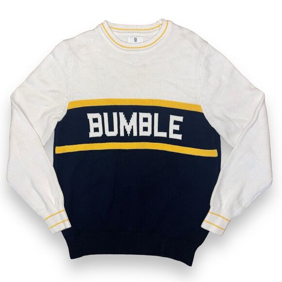 Hilflint Bumble App Sweatshirt Varsity Long Sleeve‎ Women Med - Picture 1 of 7